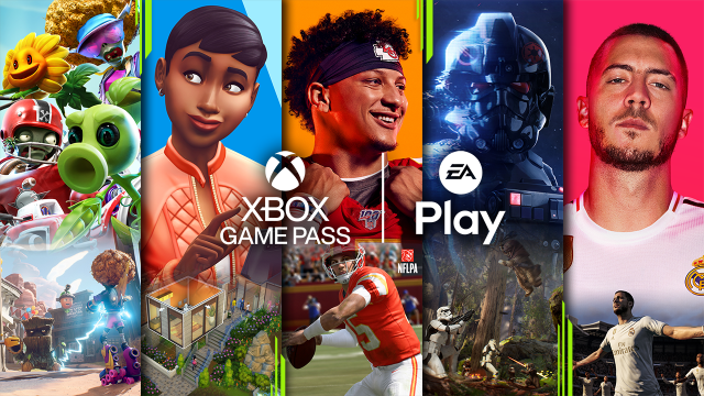 Still Image Xbox Game Pass 1 EA Play Title Cards Logos