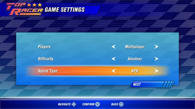 Top Racer Collection settings