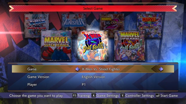 MvC AC gameselect