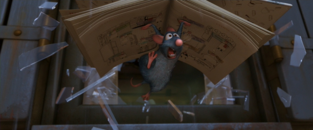 Ratatouille Remy running with Gusteau 27s cookbook