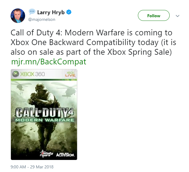 cod4 backwards compatible